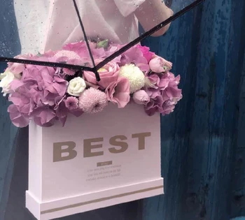 

New Arrival High Grade Flower Box Portable Handheld Flower Packaging Box With Lid Best Gift Packaging Box Wedding Decoration