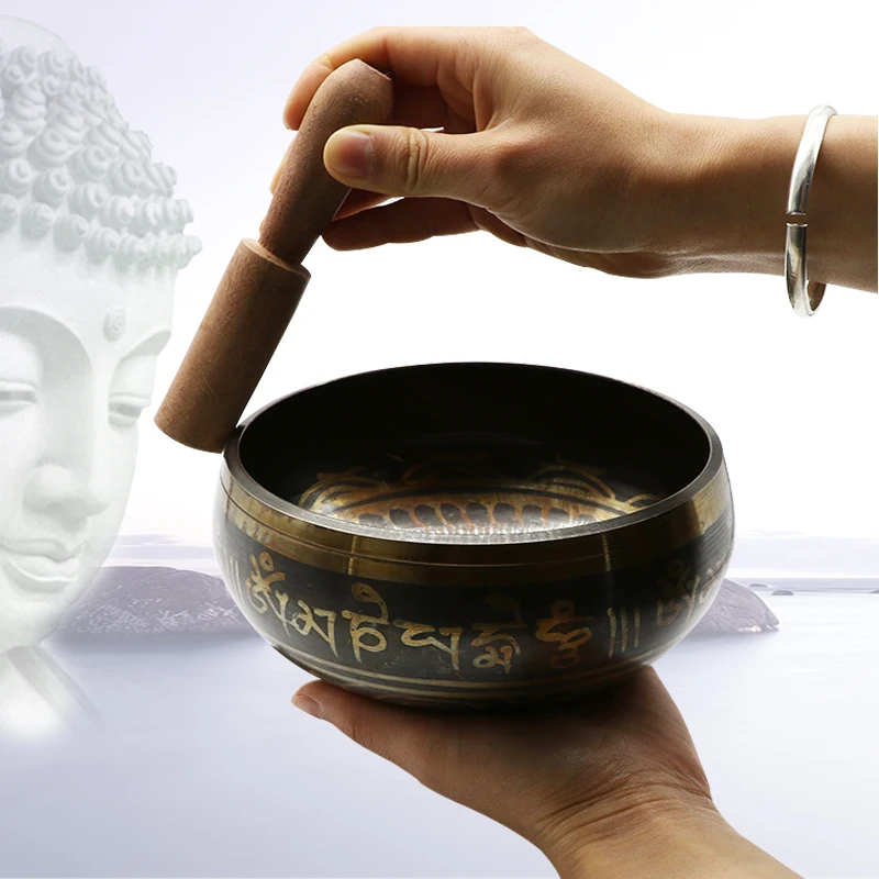 Буддийская медная тибетская чаша Поющая чаша декоративная-настенная посуда украшение для дома декоративная настенная посуда тибетская Поющая чаша