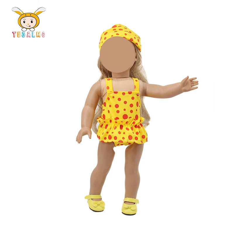 

The USA girl 18 inch baby Girl Doll swimsuit three sets Cloth Accessories Girls Suit 45CM outfit Stati Uniti girl doll clothes