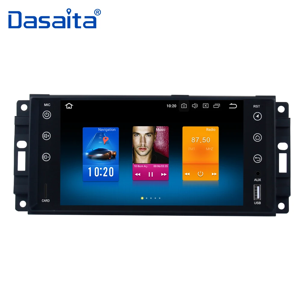 Flash Deal 7" HD Digital Touch Screen Android 9.0 Double Din Car GPS Radio Player for Jeep Chrysler Dodge with Octa Core 4G RAM 32G ROM 1