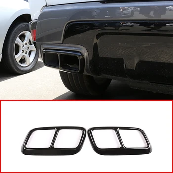 

2Pcs Black and Silver Chrome Stainless Steel Exhaust Pipe Cover Trim For Range Rover Sport 2018-2019 Car Accessories