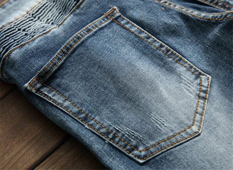 Newsosoo Для мужчин модные пожалуйста байкерские джинсы Slim Fit Straight мотоциклетные джинсовые брюки, штаны для человека с мульти молнии Размеры 29-38