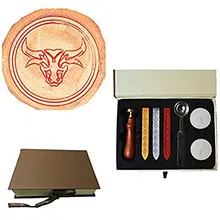 Винтаж Китайский Зодиак Телец Бык пользовательские приглашения свадьба Воск уплотнительное штамп Щупы для мангала ложка Подарочная коробка комплект(box set