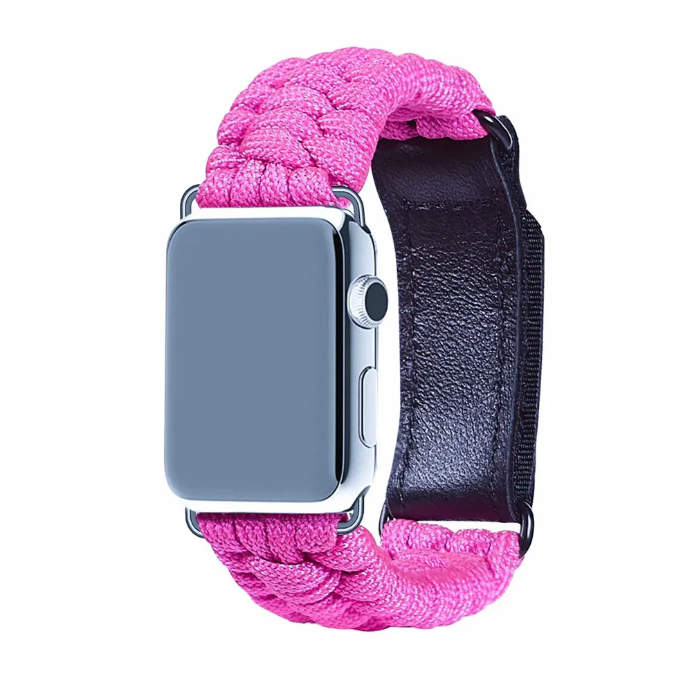 Новое поступление нейлоновый зонтик веревка ремешок для Apple Watch Band 42/38/44/40 мм тканый спортивный браслет серии 5 4 3 2 1 ремень