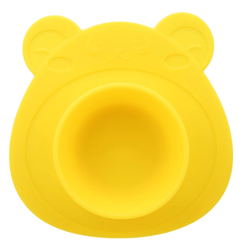 Kids Children Plate 100% Silicone Dishes Bowl With Suction Cup Silicone Feeding Food Plate Tray Dishes For Baby Toddler