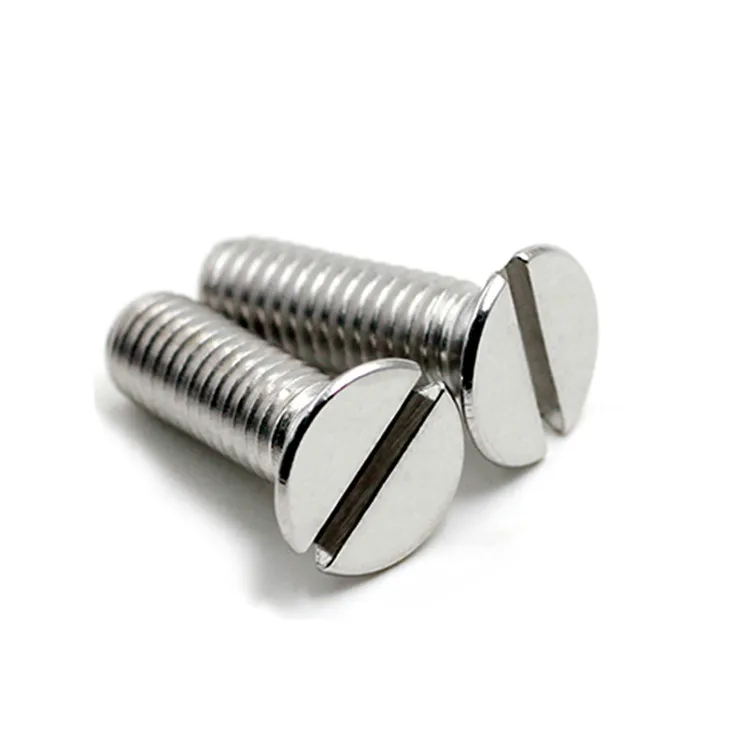 M2 Slotted Flat Head Machine Screws,A2 Stainless Steel,Thread Length