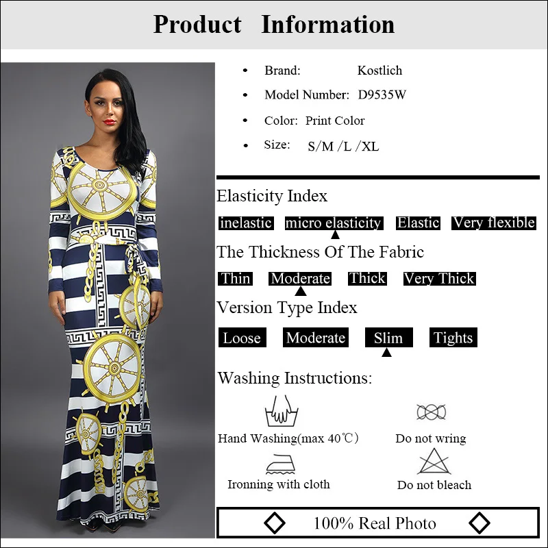 Kostlich 2016 Autumn Dress Sexy Women Long Sleeve Party Dresses Low O-Neck Print Long Dress Women Clothing Plus Size With Belt (24)