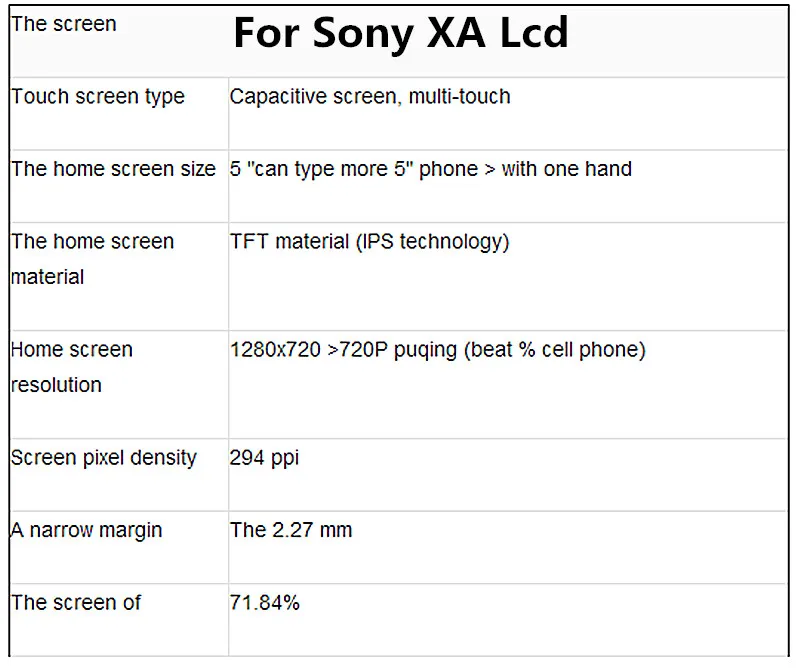 Для Sony Xperia XA F3111, F3113, F3115 ЖК-дисплей с сенсорным экраном дигитайзер в сборе с рамкой