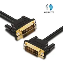 Annnwzzd DVI кабель DVI мужчина к DVI-D 24 + 1 Мужской позолоченный мужчинами 1 м 2 м 3 м 5 м для ТВ проектор Мониторы Dual Link cabl