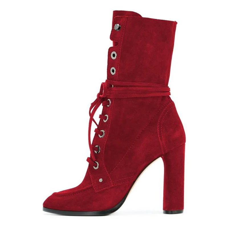 burgundy_buckle_chunky_heel_boots_suede_lace_up_square_toe_booties02