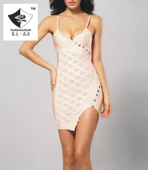 

D0250 Women Sexy suspender V collar dress