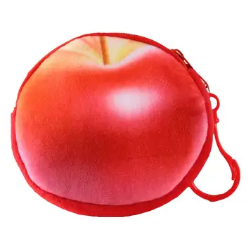 

Popular 3D Fruit Ball Coin Purse Short Plush Mini Zipper Wallet Earphone Storage Bag