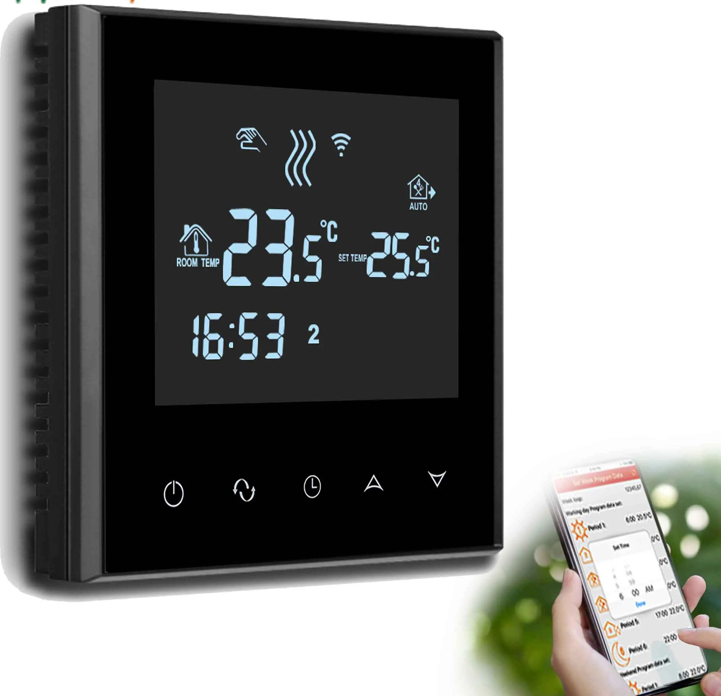 ЕС котельная термостат контроллер температуры wifi приложение для термостатического клапана радиатора - Цвет: WIFI THERMOSTAT