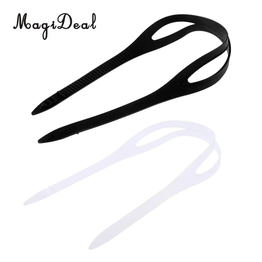 MagiDeal Set 2 Durable Clear Black Silicone Strap Head Band Universal fits Water Sports Swimming Goggles Swim Eyewear Glasses 