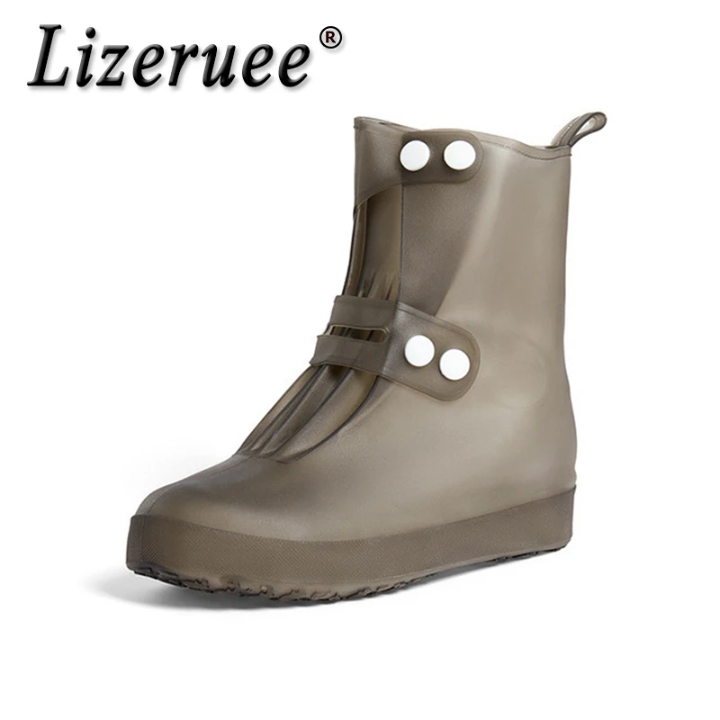 

Unisex Outdoor Double Breasted Seamless Rain Shoe Covers Overshoes Travel Low Boots Adjustable Thicken Anti-slip Waterproof