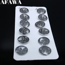 6 шт.,, модные серьги из нержавеющей стали «Древо жизни» для женщин, серебряные серьги-гвоздики, ювелирные изделия, женские серьги E612785