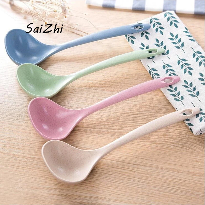Wheat Straw Stalk Spoon Home Kitchen accessories Ladle Rice Soup Tableware Meal Dinner cocina utensilios QC3902 | Дом и сад