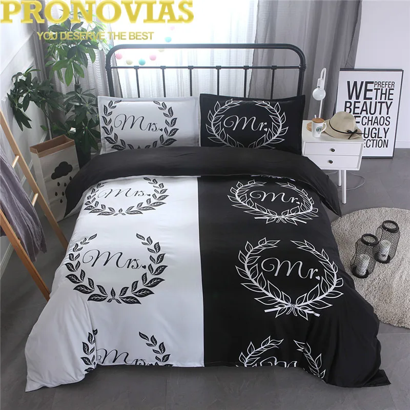 Pronovias 2017 Mr Mrs Modern Duvet Cover 3pcs Set Uk Eu King Queen