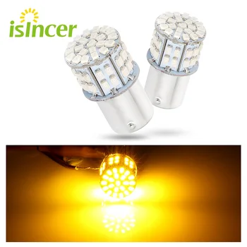 

2 pieces Car LED PY21W 1156 BAU15S Canbus Error Free DRL Reverse Light Turn Tail Lights Bulbs 50W Yellow 12V Turn Signal Lamp