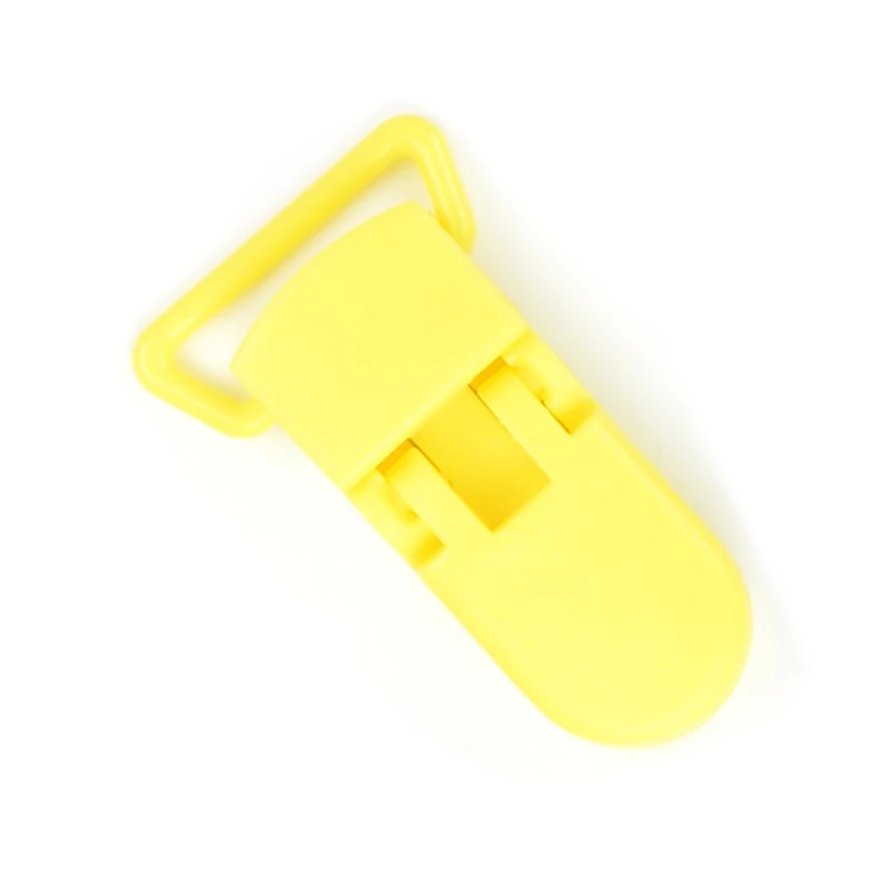 10 шт./лот, пластиковая застежка для детских сосок, 20 мм, красочные силиконовые бусины, цепочка, аксессуары, инструменты для кормления, соски для новорожденных, зажим - Цвет: Yellow