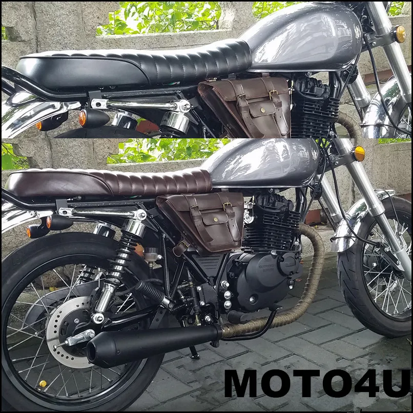 Винтажное седло MOTO4U Hump универсальное сиденье для кафе SuzuKi GS Yamah XJ Honda Black/Browen|racer
