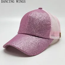 10 шт./упак. летние розовые блестки Бейсбол Кепки s регулировать Для женщин сетки Кепки Спорт на открытом воздухе дышащая Солнцезащитная шляпка летние мужские и женские бейсбольные кепки
