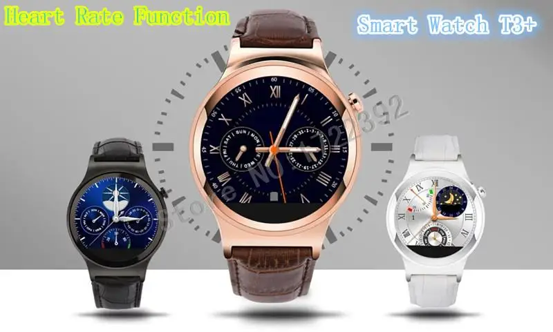 2015 New Smart watch Bluetooth font b Smartwatch b font T3 Support Heart Rate Function SIM