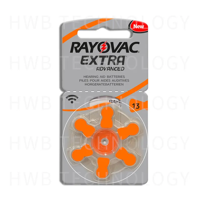 60 шт./лот Rayovac дополнительная производительность батареи слухового аппарата. Цинк воздуха 13/P13/PR48 батарея для BTE слуховых аппаратов
