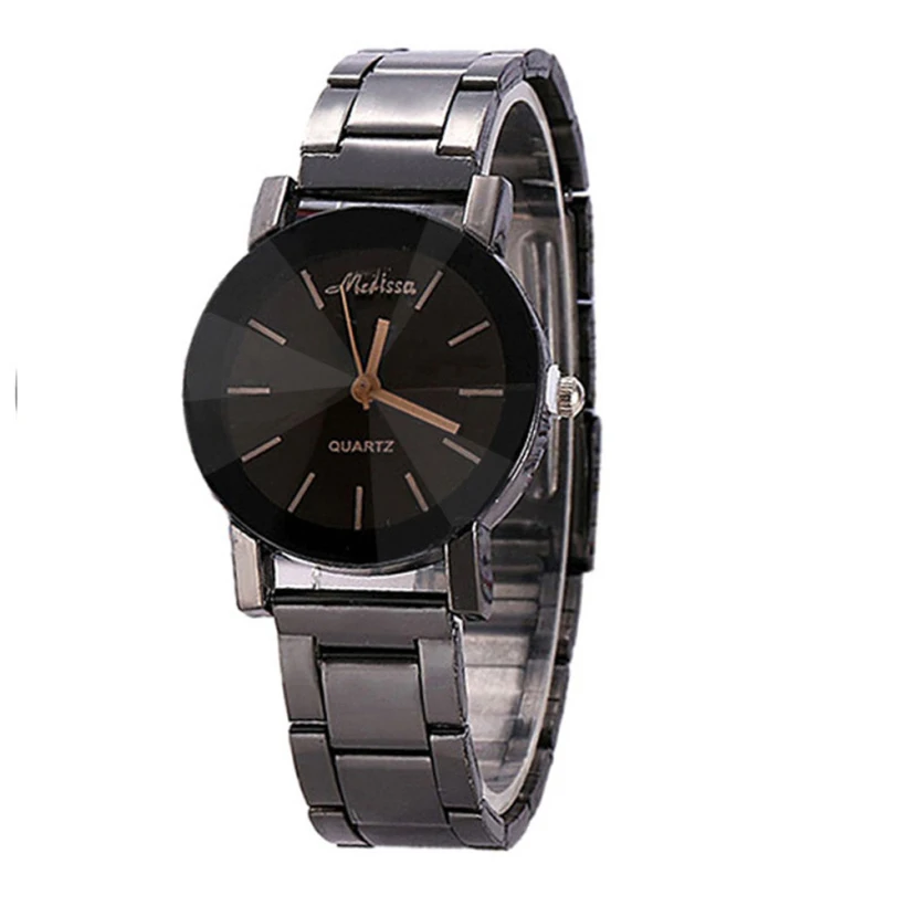 

Fashion Black Dial Watches For Women Stainless Steel Wrist Watch Best Gift For Grilfriend Quartz Watches