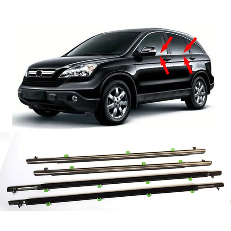 

FIT for honda CRV 2007-2011 Car Door Panel top window glass seal felt Molding Set 4pcs Car replacement accessories