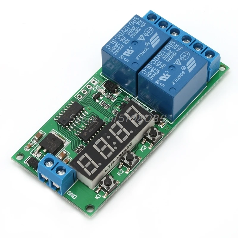2 канала реле таймера задержки модуль многофункциональный контроллер Реверсивный 12 В DC S08 и Прямая поставка