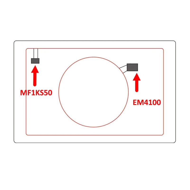 IC + ID две RFID/NFC брелоки EM4100 и FM11RF08 S50 RFID NFC композитная карта 125 кГц 13 56 МГц ближняя