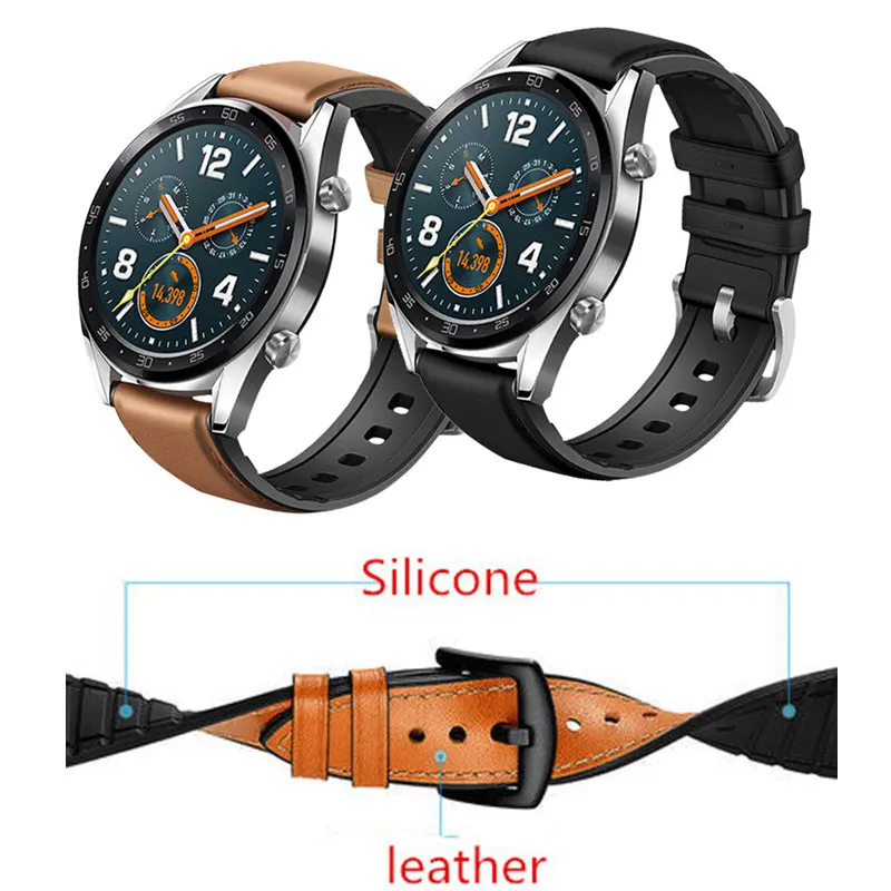 Силиконовый ремешок из натуральной кожи для Huawei Watch GT Band спортивный Honor watch