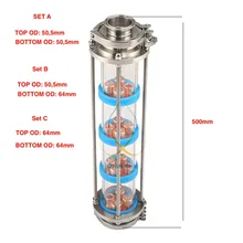 NEW Copper bubble plates Distillation Column with 4 section for distillation Glass column . Moonshine still NEW Copper bubble plates Distillation Column with 4 section for distillation Glass column . Moonshine still