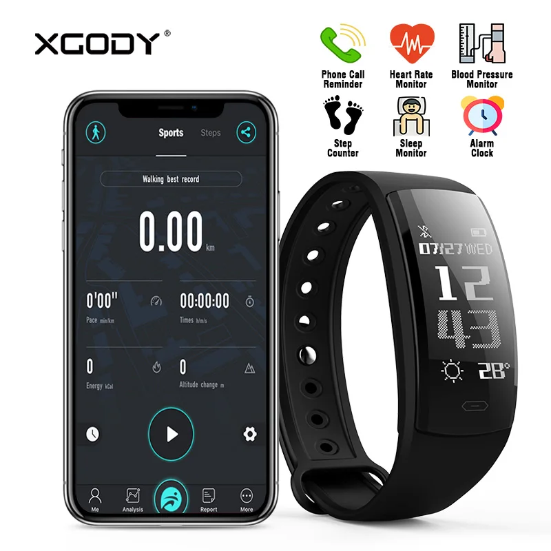 

Original QS90 Bluetooth 4.0 Smart Bracelet Fitness Tracker for iOS Android Heart Rate Monitor Blood Pressure Pedometer Wristband