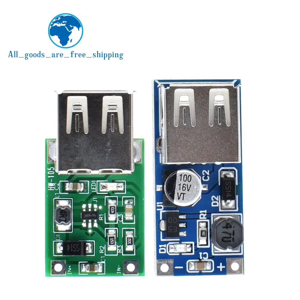 

TZT DC-DC Boost Module (0.9V ~ 5V) 600mA Boost Converter Step Up Module USB Mobile Power Boost Board TP4056 18650