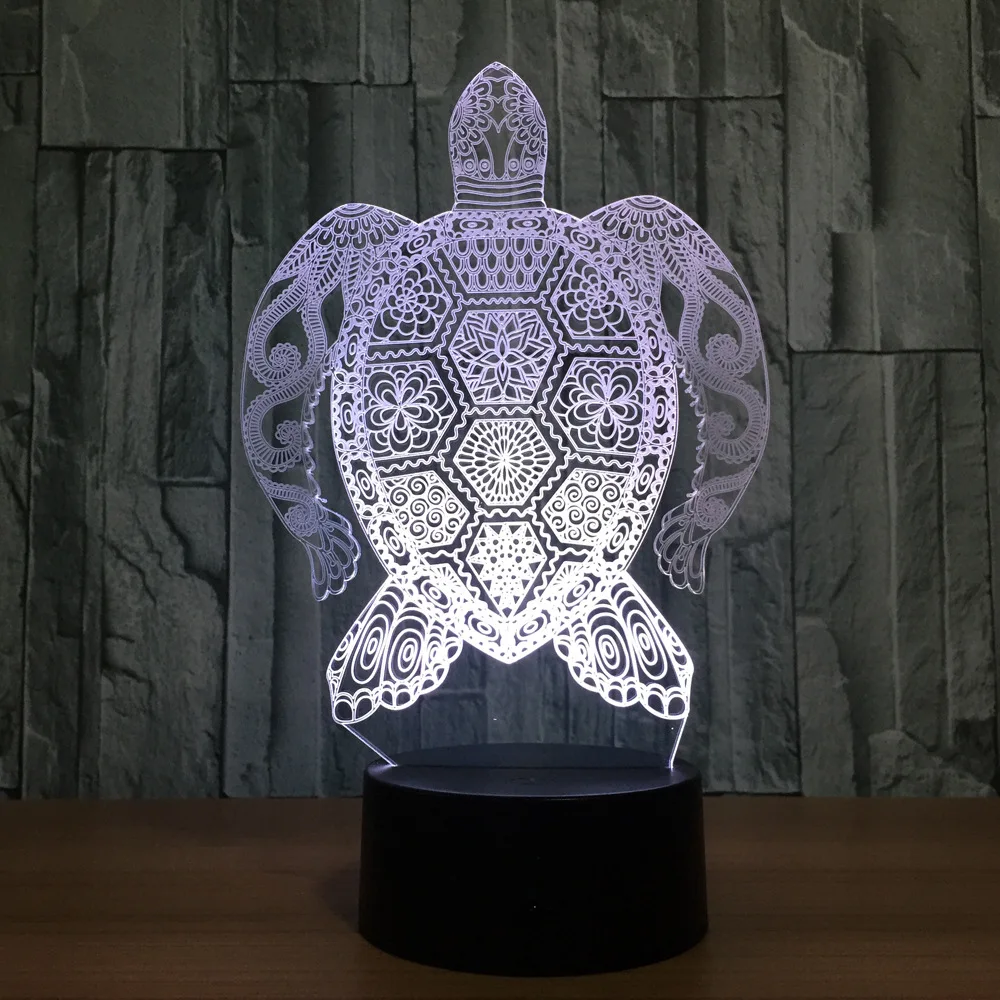  Sea Turtles 3D Lamp LED Touch Light Colorful Animal Lamp Birthday Party Decoration Figurines Table  - 32829224191