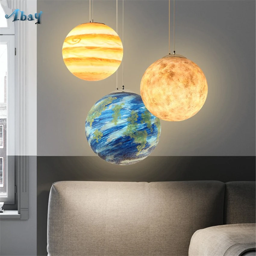 nordic modern planet stellar pendant lights bedroom dining room