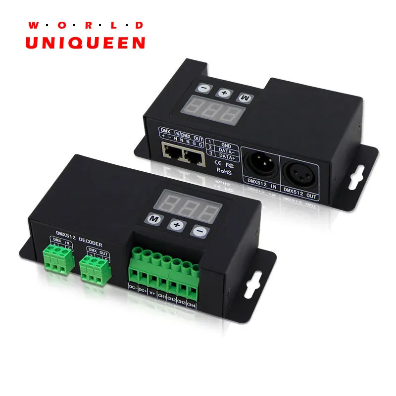 DC12 48V автоматически адаптирует DMX512 декодер постоянного тока 350 мА 500 750 1050ма LED 1 Вт 2