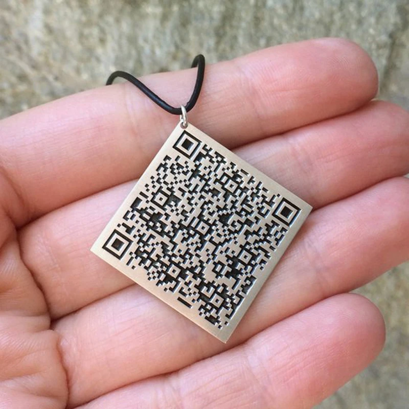 Ufine персонализированные qr-код памятный подарок мода унисекс штрих-код ожерелье Купер Высокое качество кулон ожерелье N2107