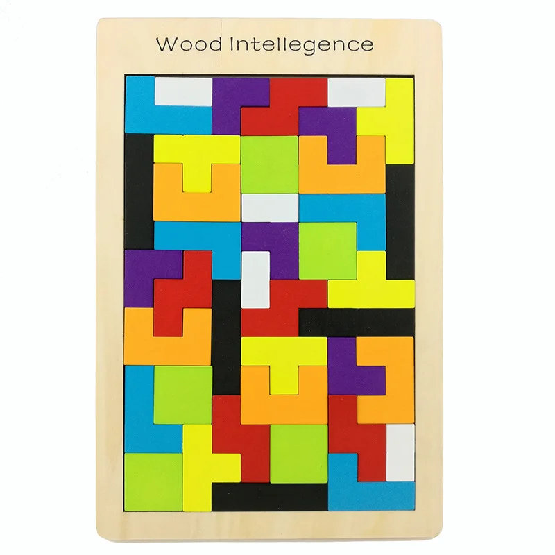 

Tetris worlds Sliding Puzzle Colorful Wooden Tangram Brain Teaser Puzzle Toys Game for Baby Child Kids Educational puzzle toys