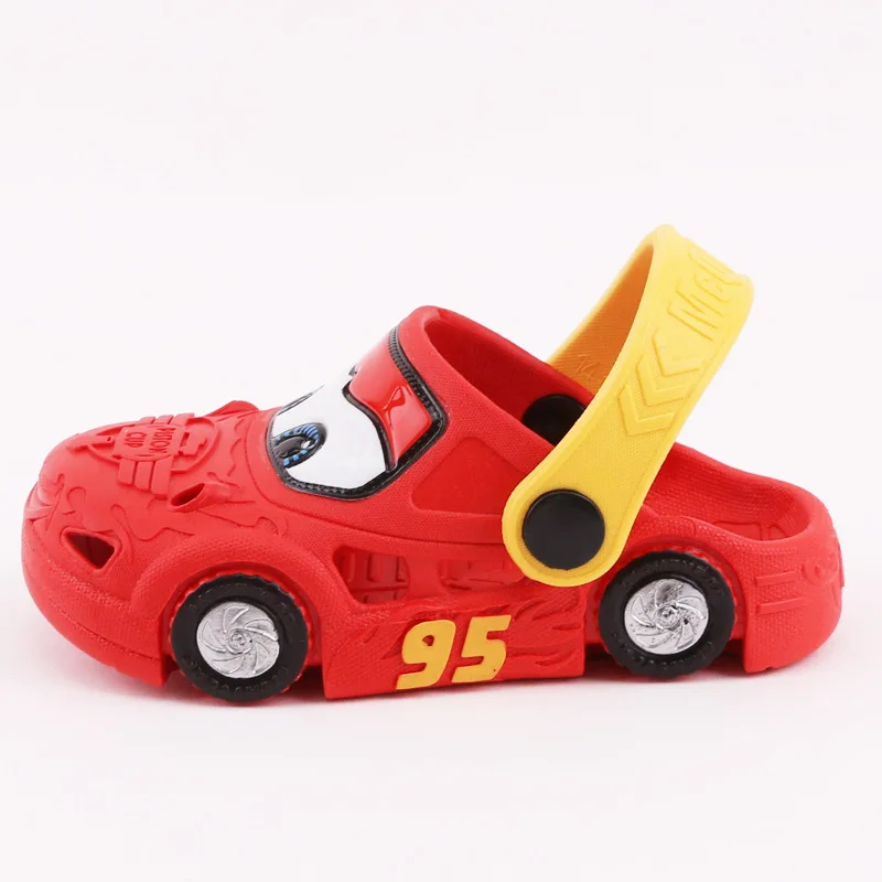 Дисней детская обувь с дырками лето мальчик противоскользящие сандалии и тапочки мальчики автомобиль пляжная обувь