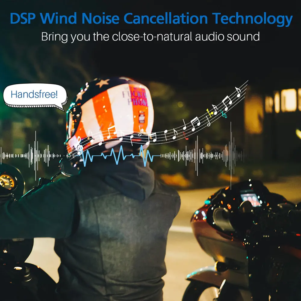 Off-road Helmet Motorcycle Intercom Motorcycle Helmet Communication Systems With Noise Cancellation Up to 4 Riders LEXIN 2pcs LX-B4FM Motorcycle Bluetooth Headset with FM Radio
