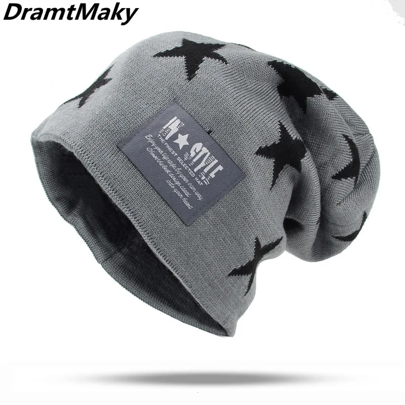 

2018 Men Hat Five stars Casual Brand Knitted Ladies Hats Beanies Stocking Hat Cap Skullies Beanies Bonnet femme For Men gorro
