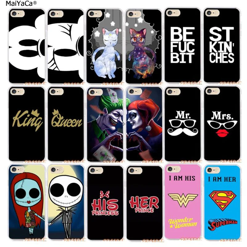 

2pcs/lot best friends love pair BFF 360 full rubber soft silicone transparent back case for iphone 4s 5c 5s se 6 6plus 7 7plus