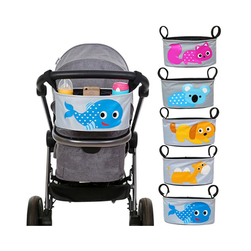 Uncovered мультфильм сумки для коляски вместительная сумка для мам подвесной коврик для коляски Органайзер с несколькими отделениями корзина для хранения материнства
