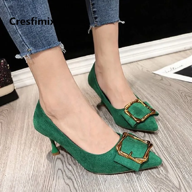 Cresfimix tacones altos/женские красивые весенне-летние туфли-лодочки без застежки на высоком каблуке женские милые вечерние туфли на высоком