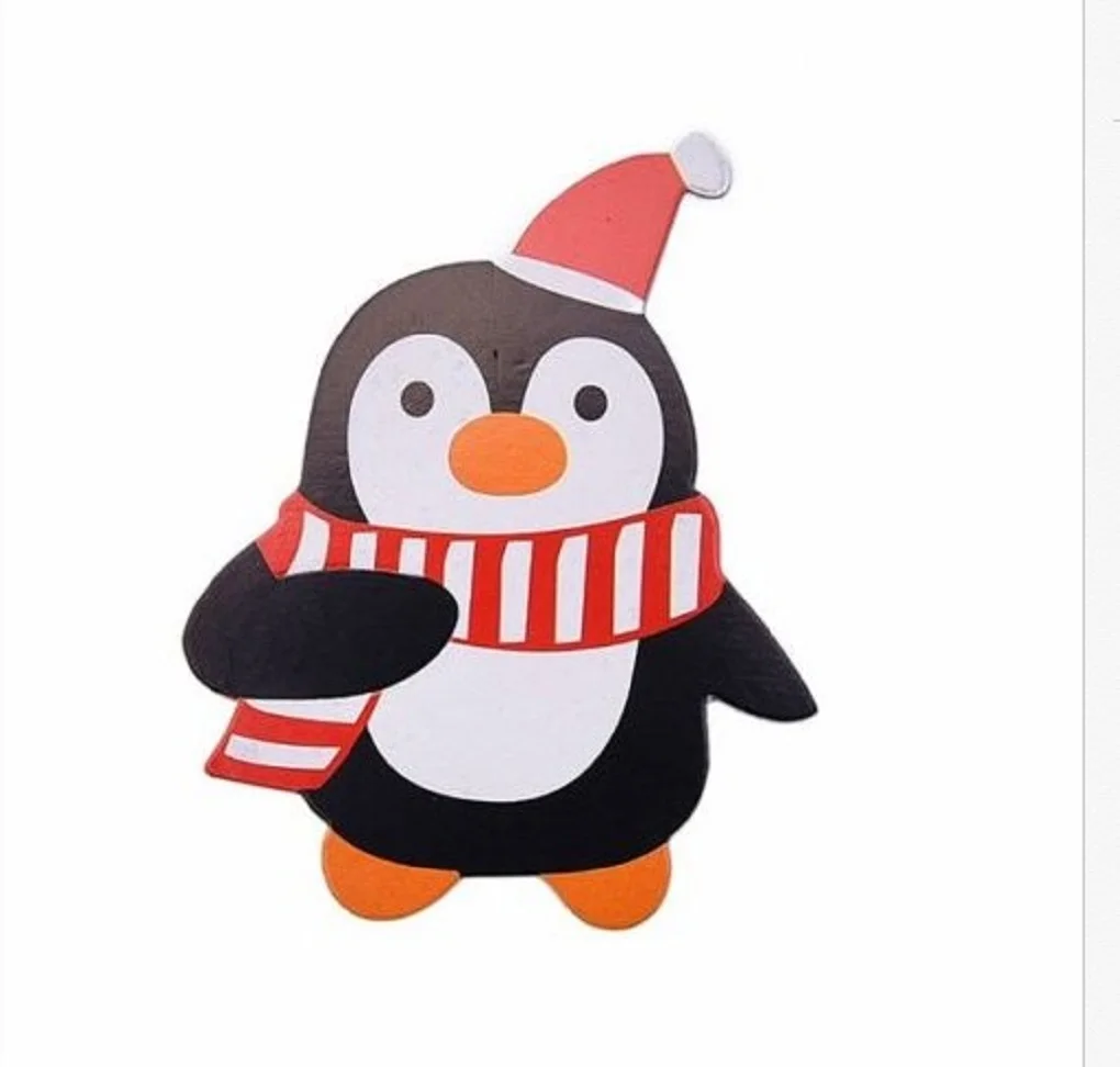 Новейший горячий 50 шт рождественский пингвин Санта Клауса DIY леденец палка декор для торжества из бумаги - Цвет: Черный