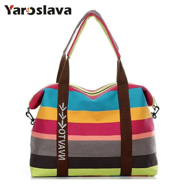 Fashion Striped Canvas Women Bag Newest Brand Design Messenger Bags Fashion Striped Canvas Women Bag Newest Brand Design Messenger Bags Summer Beach Handbags Shoulder Travel