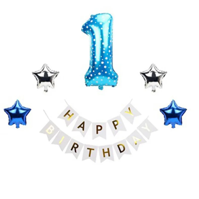 1-й День рождения воздушные шарики для украшения детей номер 1 первые воздушные шары для дня рождения баллоны с днем рождения для маленьких мальчиков и девочек вечерние наборы инструментов